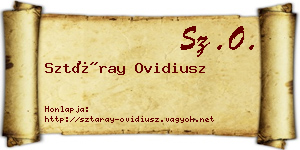 Sztáray Ovidiusz névjegykártya